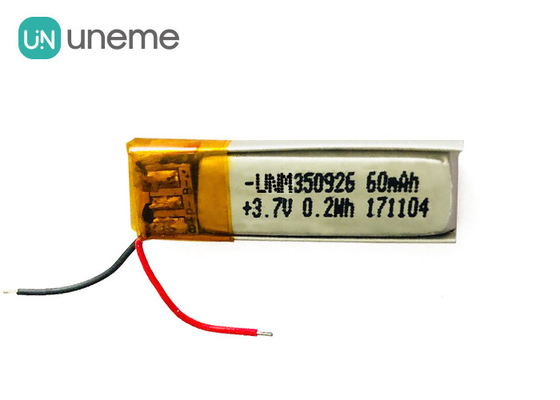 Batterie ricaricabili della batteria al litio 350926/3.7V 60mAh LiPo di Bluetooth con UN38.3
